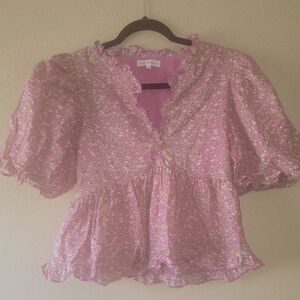 Pink Floral Women's Top